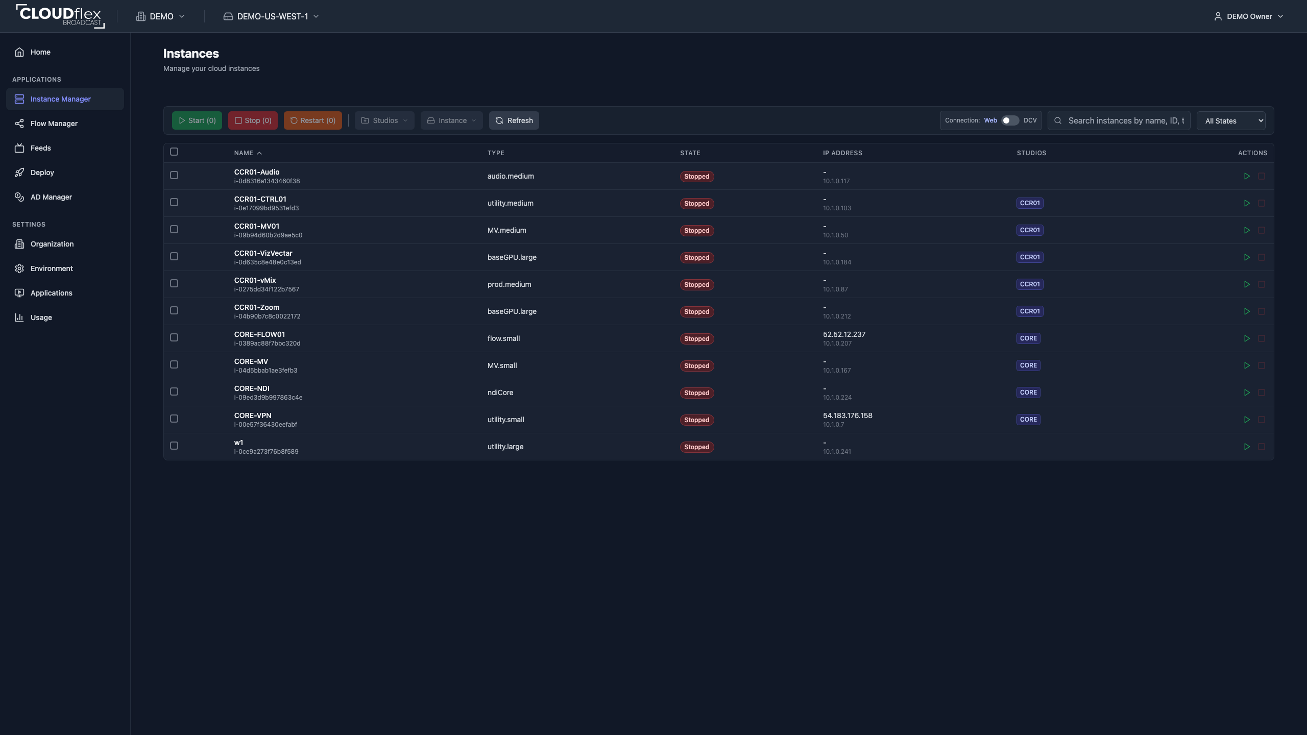 CLOUDflex Instance Manager